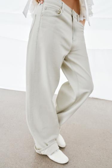 ZW COLLECTION BAGGY MID-WAIST JEANS - Light blue by Zara