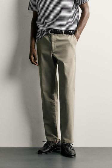 SLIM FIT CHINOS - Grey by Zara