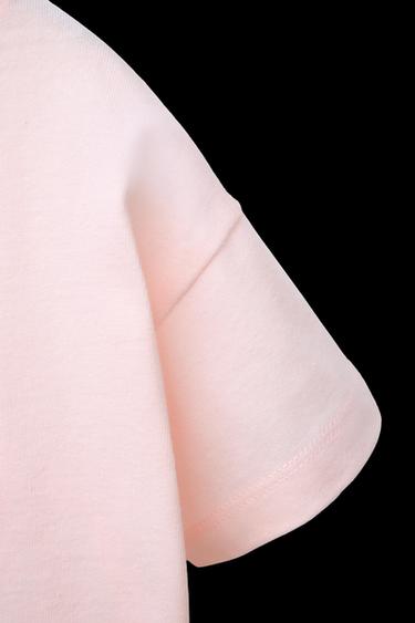 T-SHIRT MIT APPLIKATION UND VICHYKAROS - Rosa von Zara