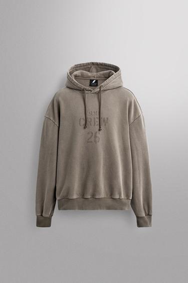 SUDADERA LAVADA RELAXED FIT TRAINING - Marrón claro de Zara