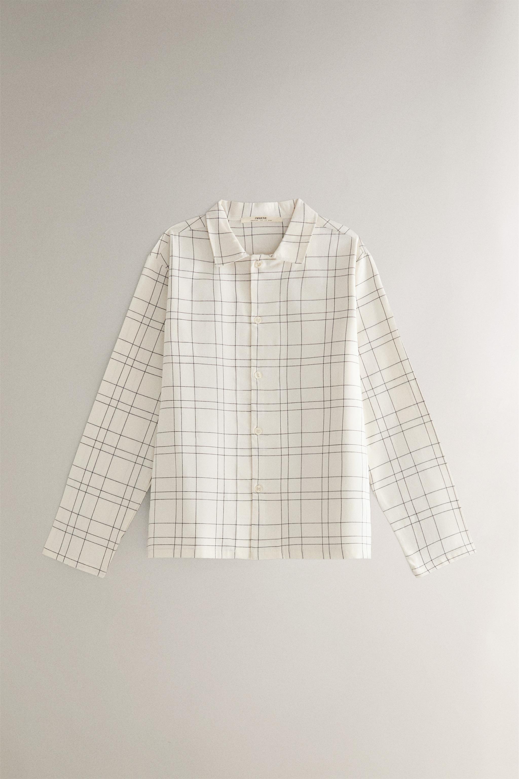 チェック柄フランネルシャツ - エクリュ | ZARA Japan / 日本