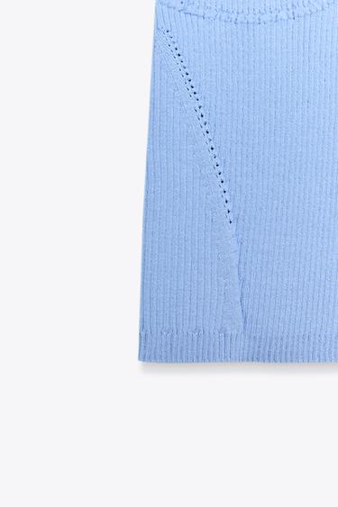 TOP AJUSTÉ EN MAILLE - Bleu de Zara - Image 4