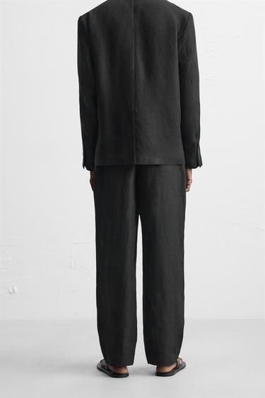 PANTALON DE COSTUME 100 % LIN - Noir de Zara - Image 2