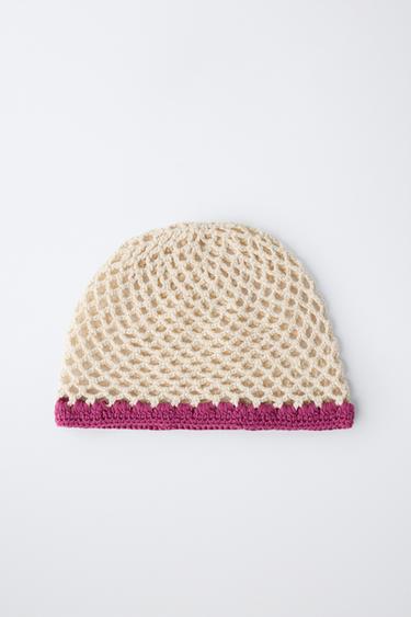 BONNET CASQUETTE BAS CONTRASTE - Écru de Zara - Image 3