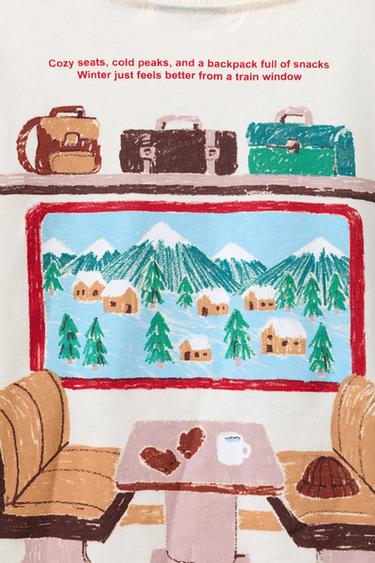 T-SHIRT IMPRIMÉ EN RELIEF - Écru de Zara - Image 3