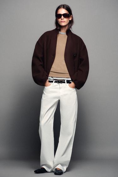 CAZADORA CRUZADA SOFT - Burgundy de Zara
