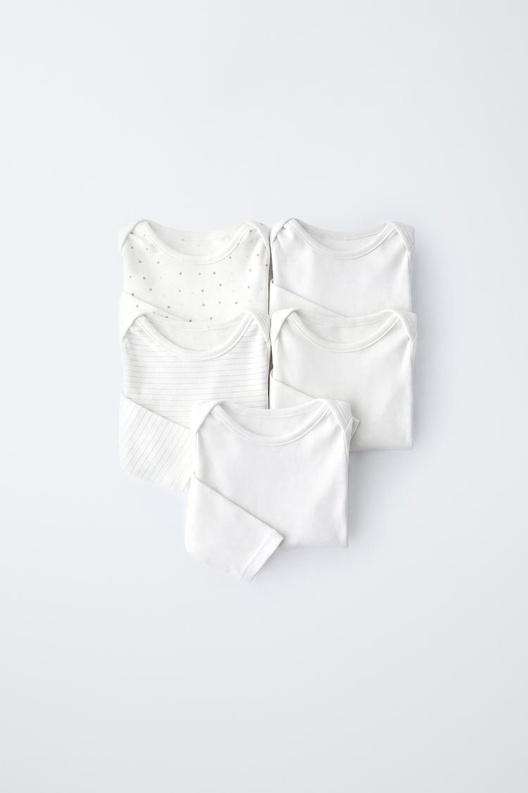 PAQUETE DE 5 BODYSUITS CON ESTAMPADO DE ESTRELLAS Y RAYAS