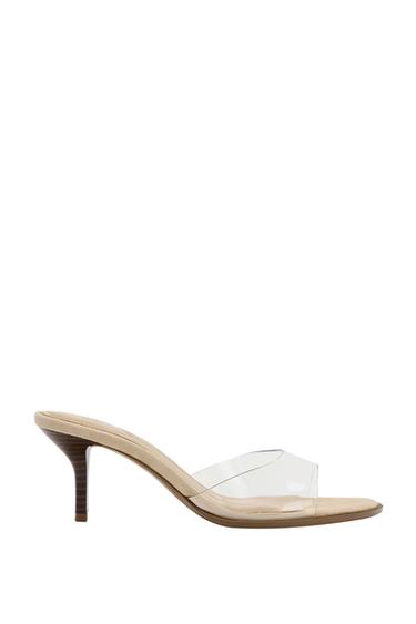 VINYL HIGH-HEEL SANDALS - Light beige by Zara