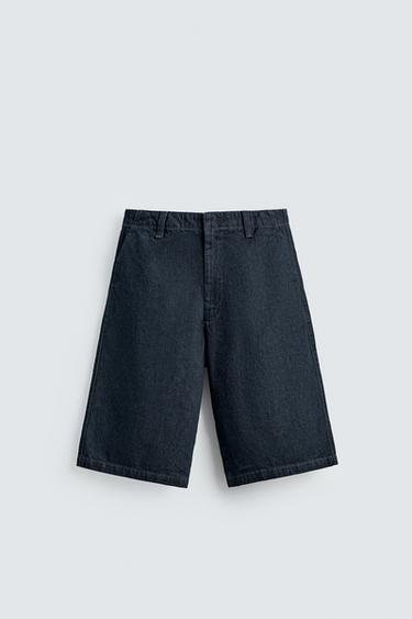 BAGGY FIT BERMUDA SHORTS - Blue by Zara