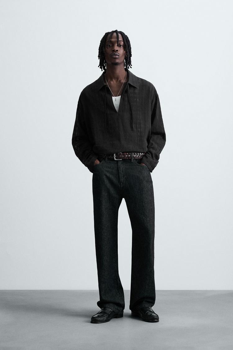 Zara Abito Camicia Trasparente Nera Zara ZARA BNWT EMBROIDERED