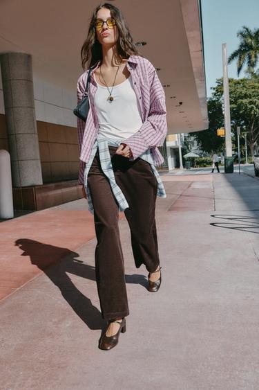 LEATHER HEELS - Brown by Zara