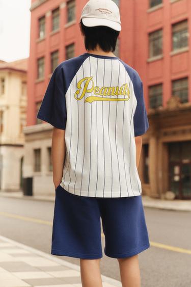 SNOOPY PEANUTS™ 버뮤다 팬츠 - Zara 네이비