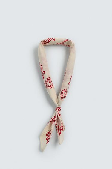 BANDANA À IMPRIMÉ GÉOMÉTRIQUE GRAPHIQUE - Écru de Zara - Image 3