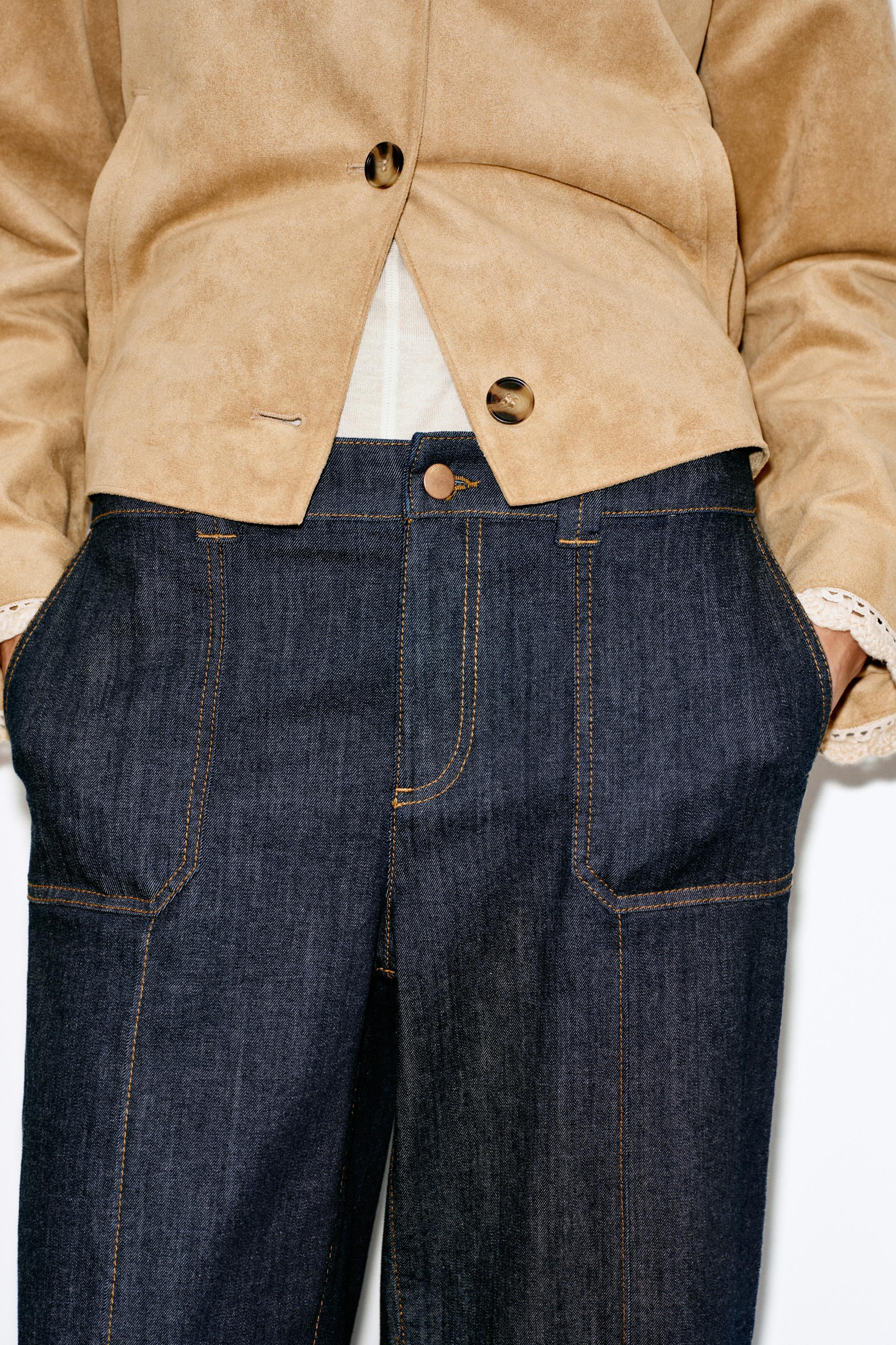 Женские джинсы Zara Z1975 MID-RISE CULOTTE JEANS — фото 3
