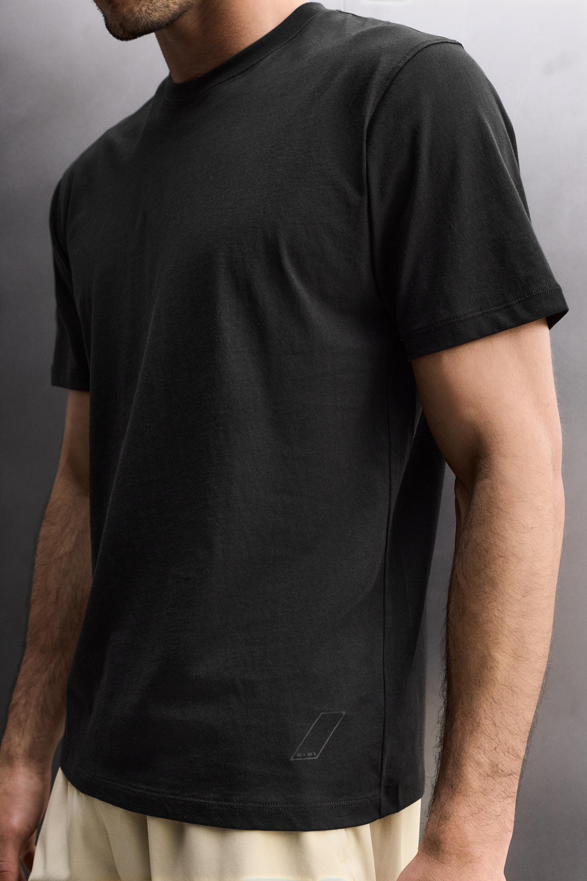 Мужские футболки Zara BASIC COTTON TRAINING T-SHIRT — фото 5
