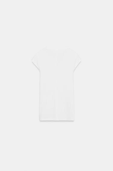 T-SHIRT À MANCHES COURTES - Blanc cassé de Zara - Image 5