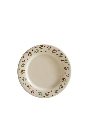 Zara KIDS' FLORAL STONEWARE PLATE - 多色