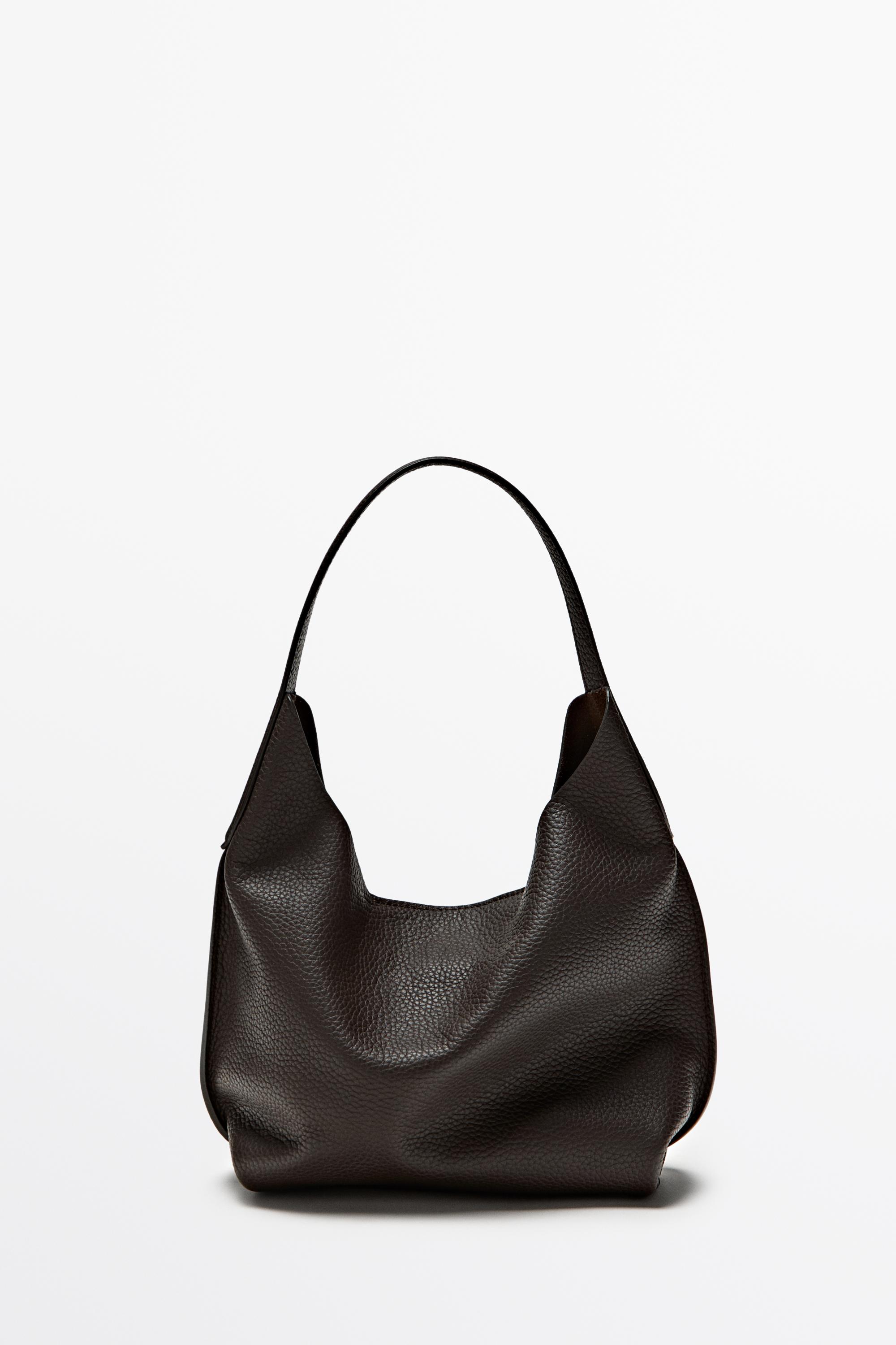 Nappa leather mini shoulder bag — Brown