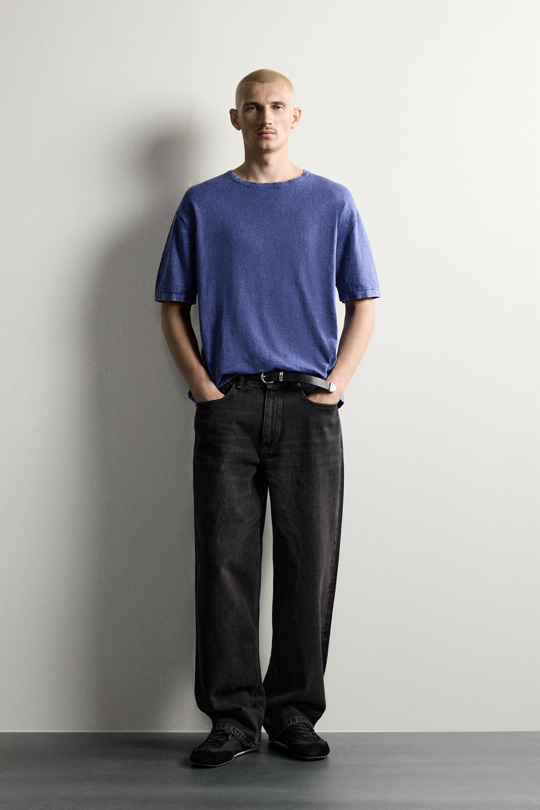Мужские футболки Zara TEXTURED KNIT T-SHIRT