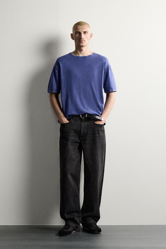 Мужская футболка Zara Textured Knit, цвет: Голубоватый