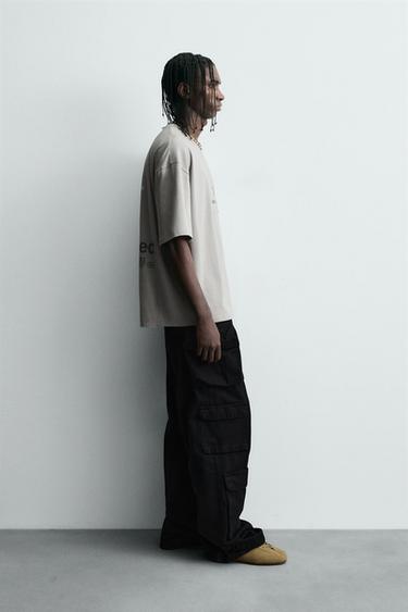 T-SHIRT IMPRIMÉ ÉTOILE - Gris clair de Zara - Image 3