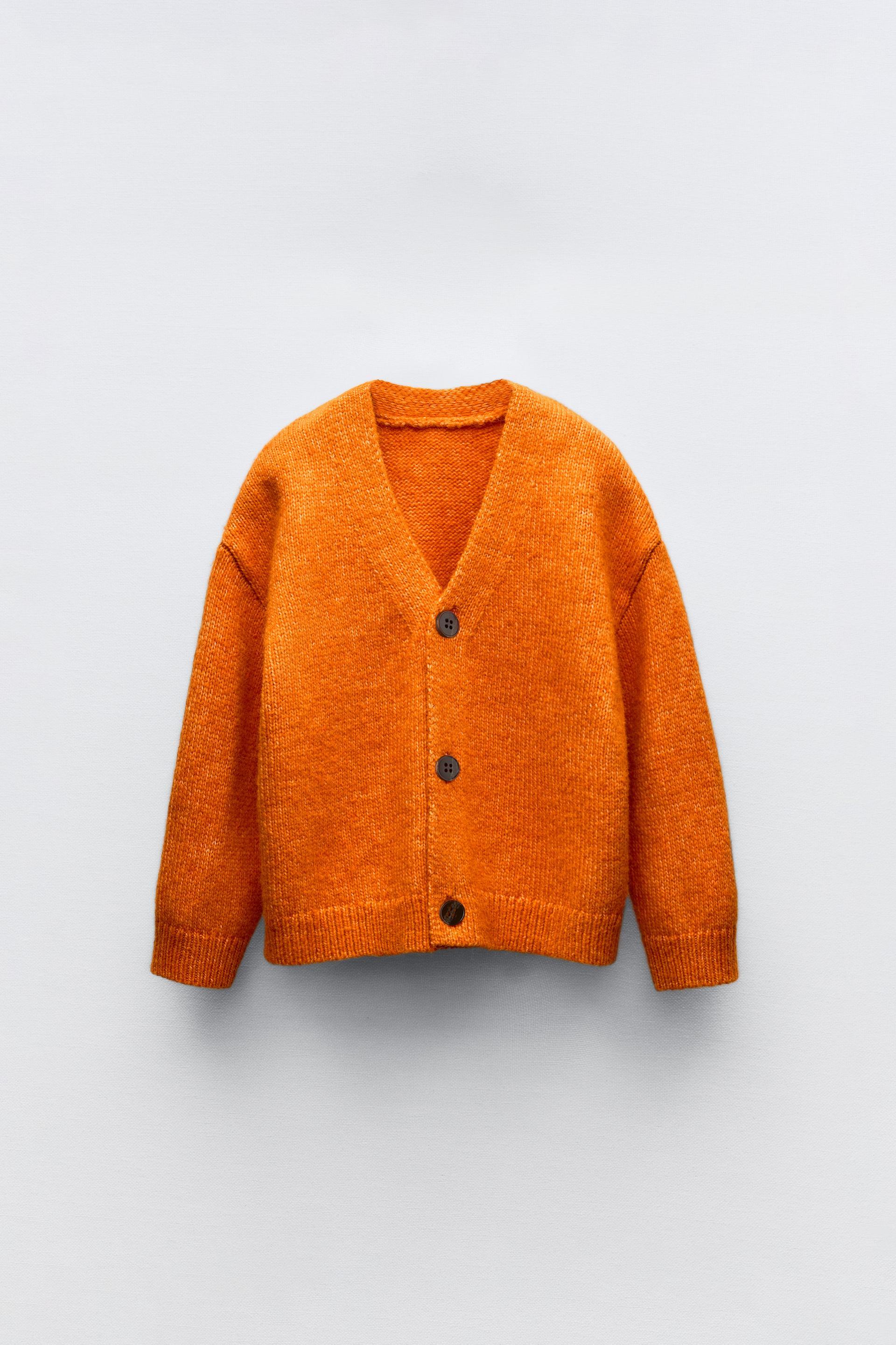 KNIT CARDIGAN - Orange | ZARA United States