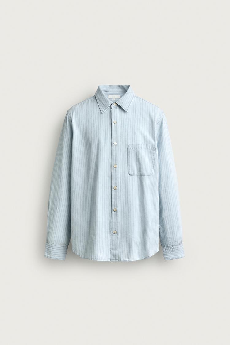 Camisa de mezclilla a rayas ligera 8