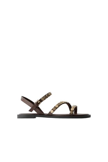 SANDALIA TACHAS - Marrón de Zara