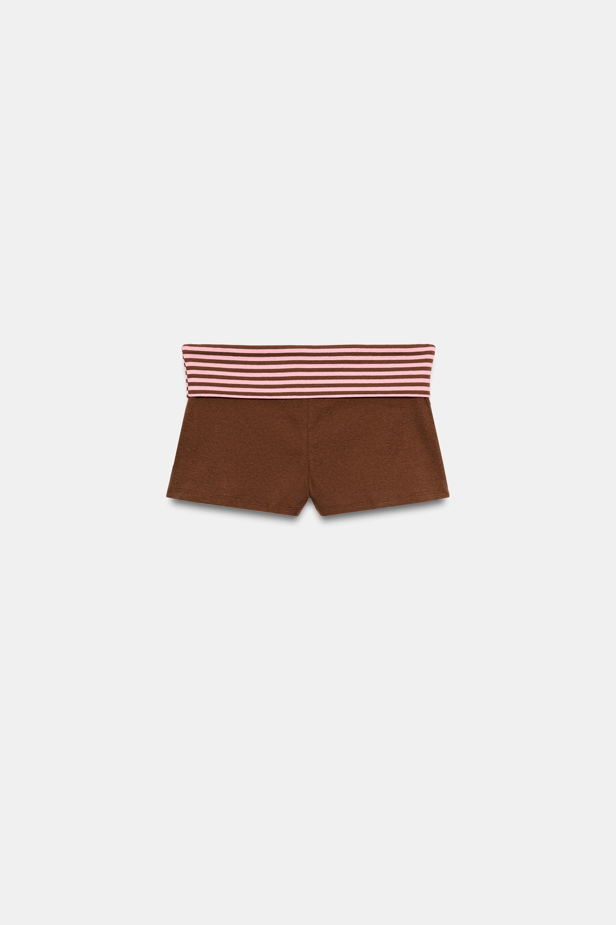 STRIPED WAIST MINI SHORTS