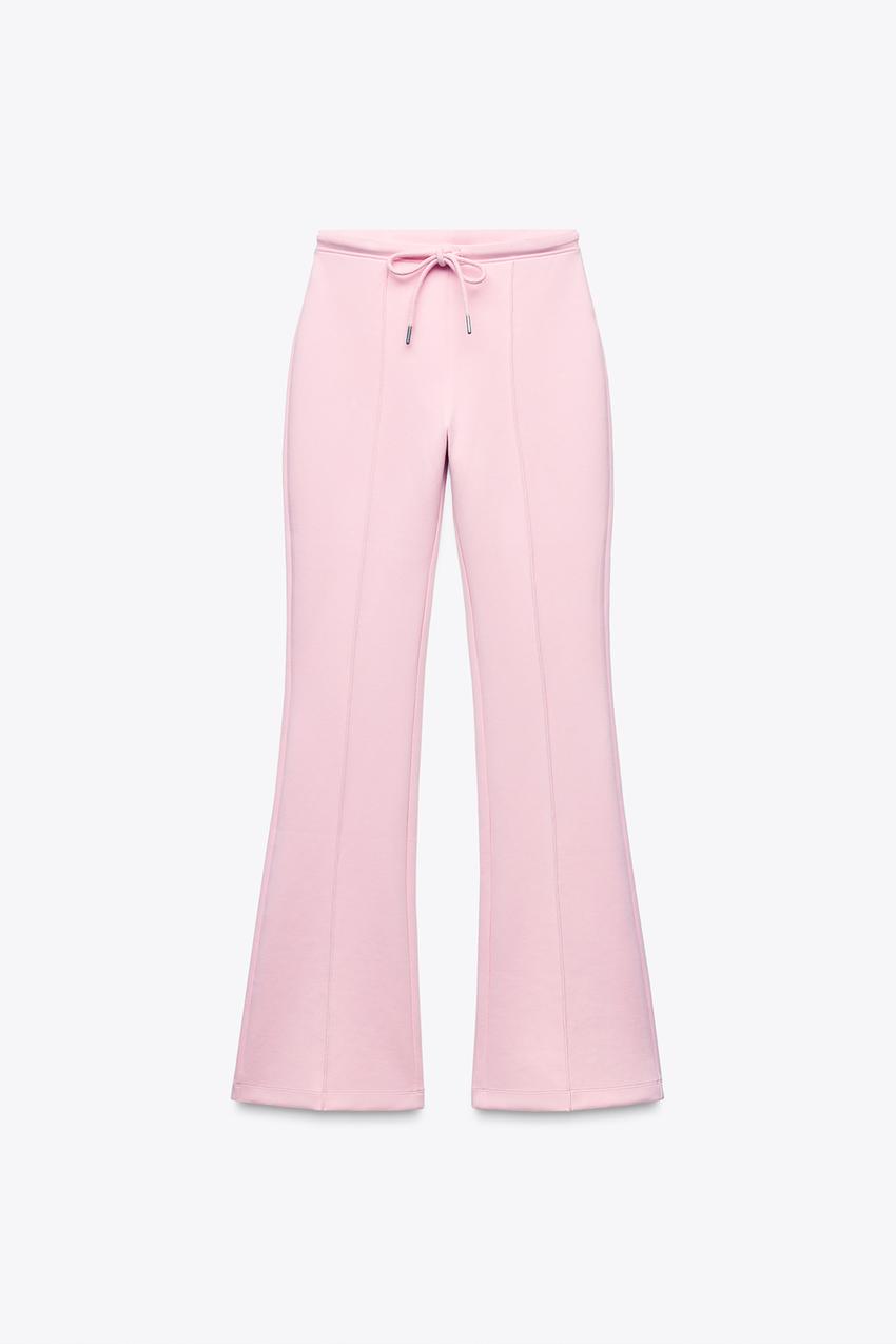 FLARE INTERLOCK PANTS WITH SEAMS