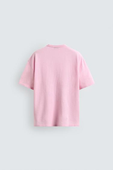 CONTRAST PRINT KNIT T-SHIRT - Pink by Zara - Image 8