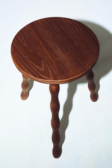 Zara ELM WOOD STOOL - Brown