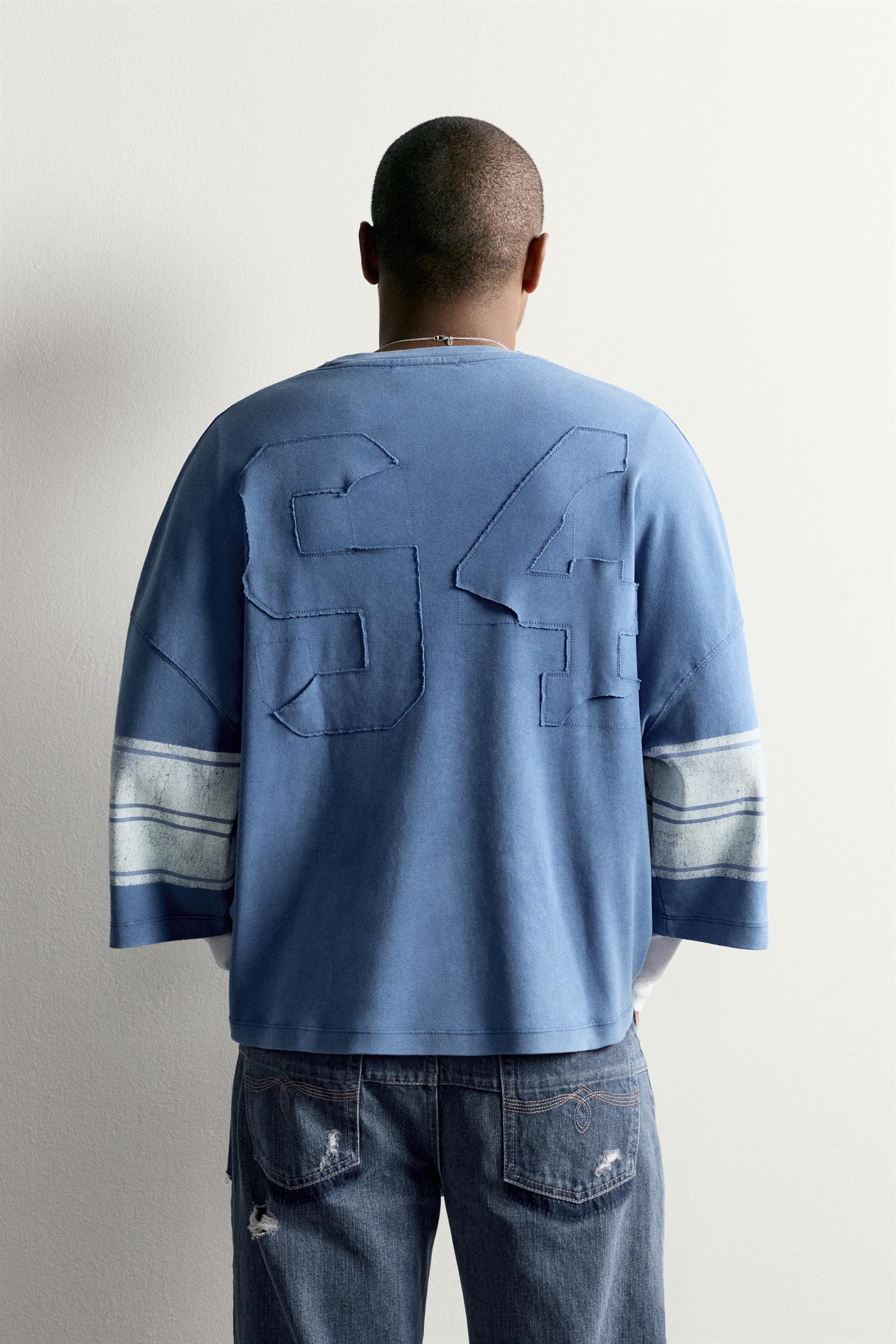 Мужские футболки Zara VINTAGE WASH EFFECT PATCH BOXY T-SHIRT — фото 3