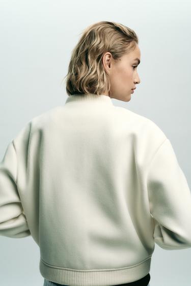 SOFT BOMBER JACKET WITH GOLDEN BUTTONS - Ecru by Zara - Image 5