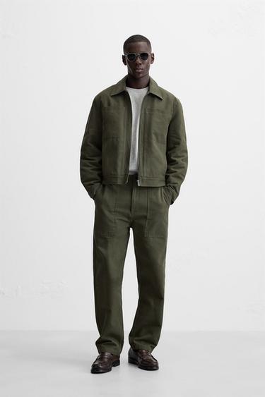 Zara TEXTURED COTTON SET - Green