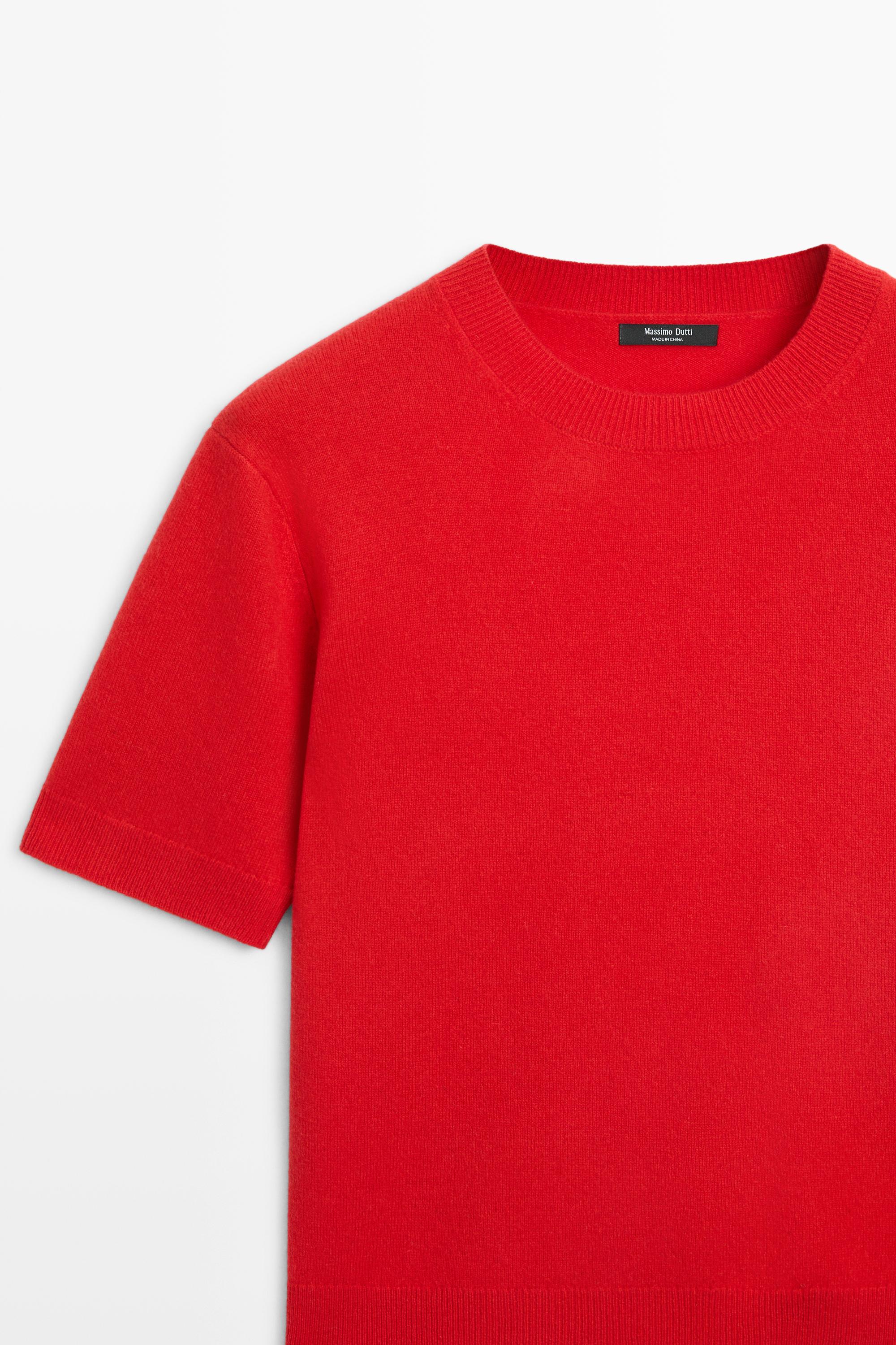 Pull en maille manches courtes mélange de laine