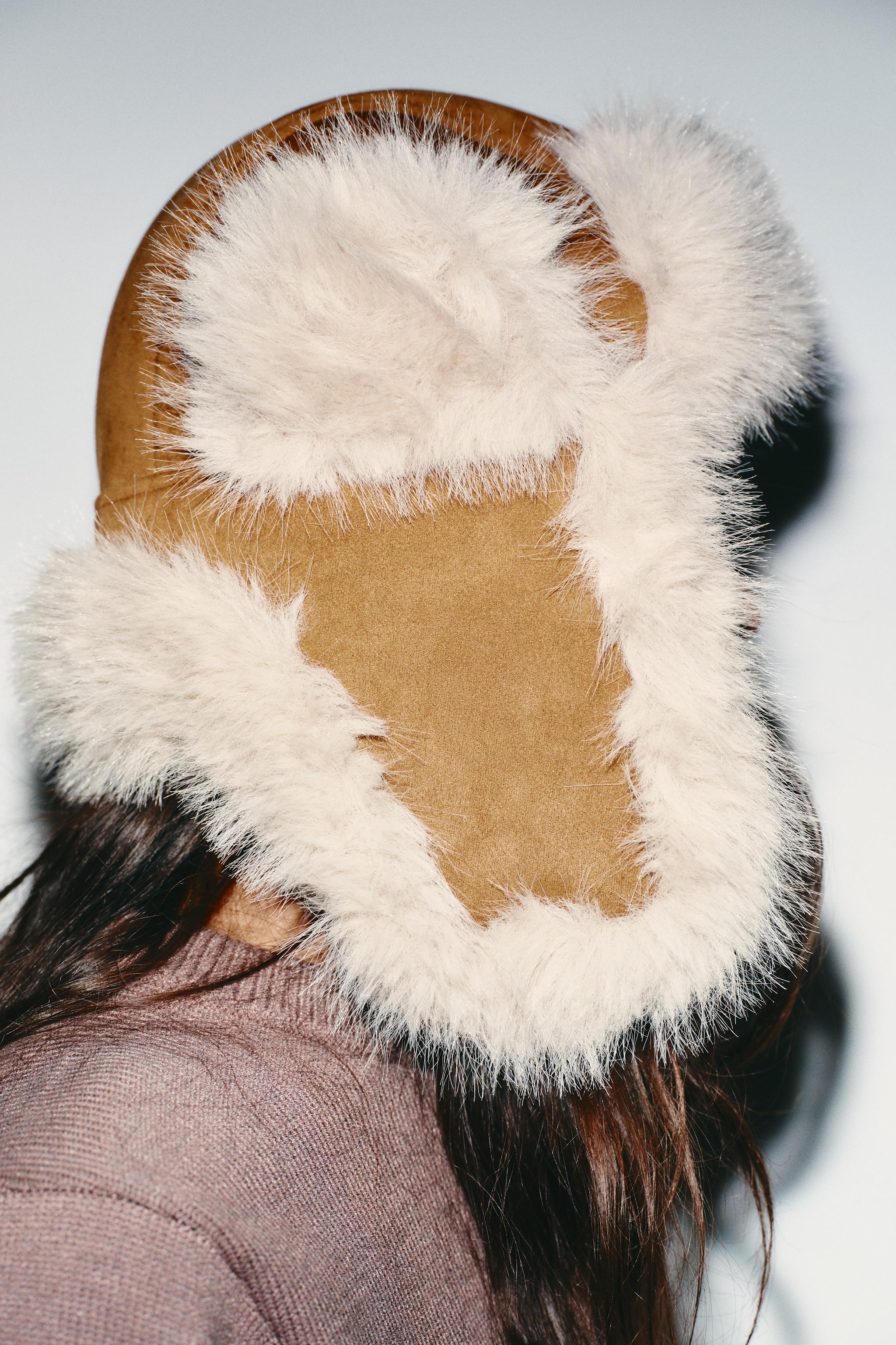 AVIATOR HAT WITH FAUX SUEDE AND FUR