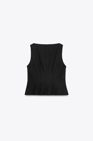ZW COLLECTION FITTED WAISTCOAT - Black by Zara - Image 2