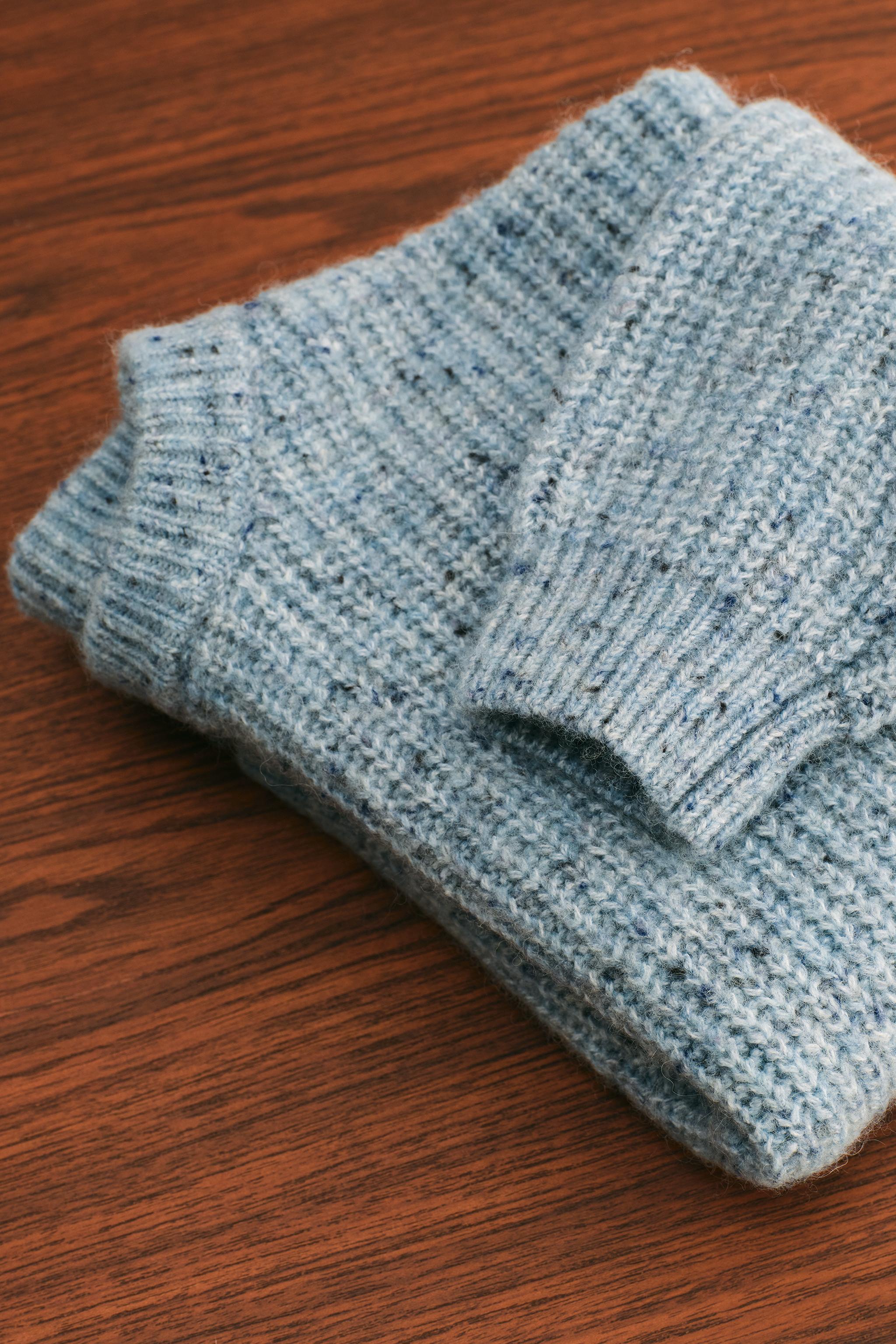 ZARA TIMELESS - CHUNKY KNIT WOOL SWEATER - Light blue | ZARA