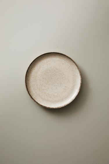 PORCELAIN SIDE PLATE WITH ANTIQUE FINISH RIM - Light ecru by Zara - Image 5