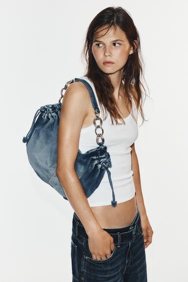 DENIM SHOULDER BAG - Denim Blue by Zara