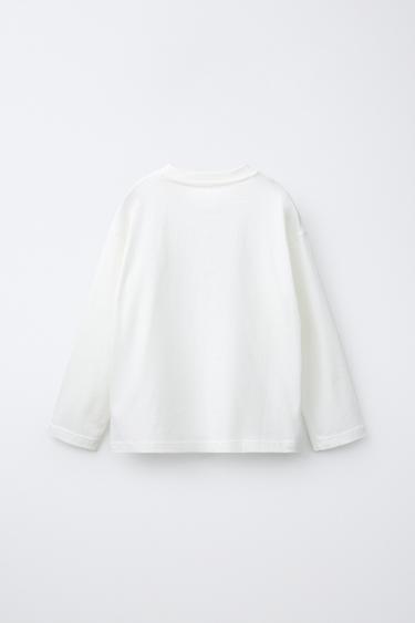 TEXT PRINT T-SHIRT — Oyster-white 2