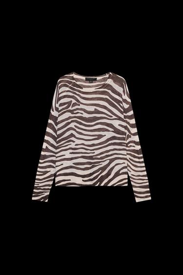 Zara FINE KNIT SWEATER - Zebra - Image 0