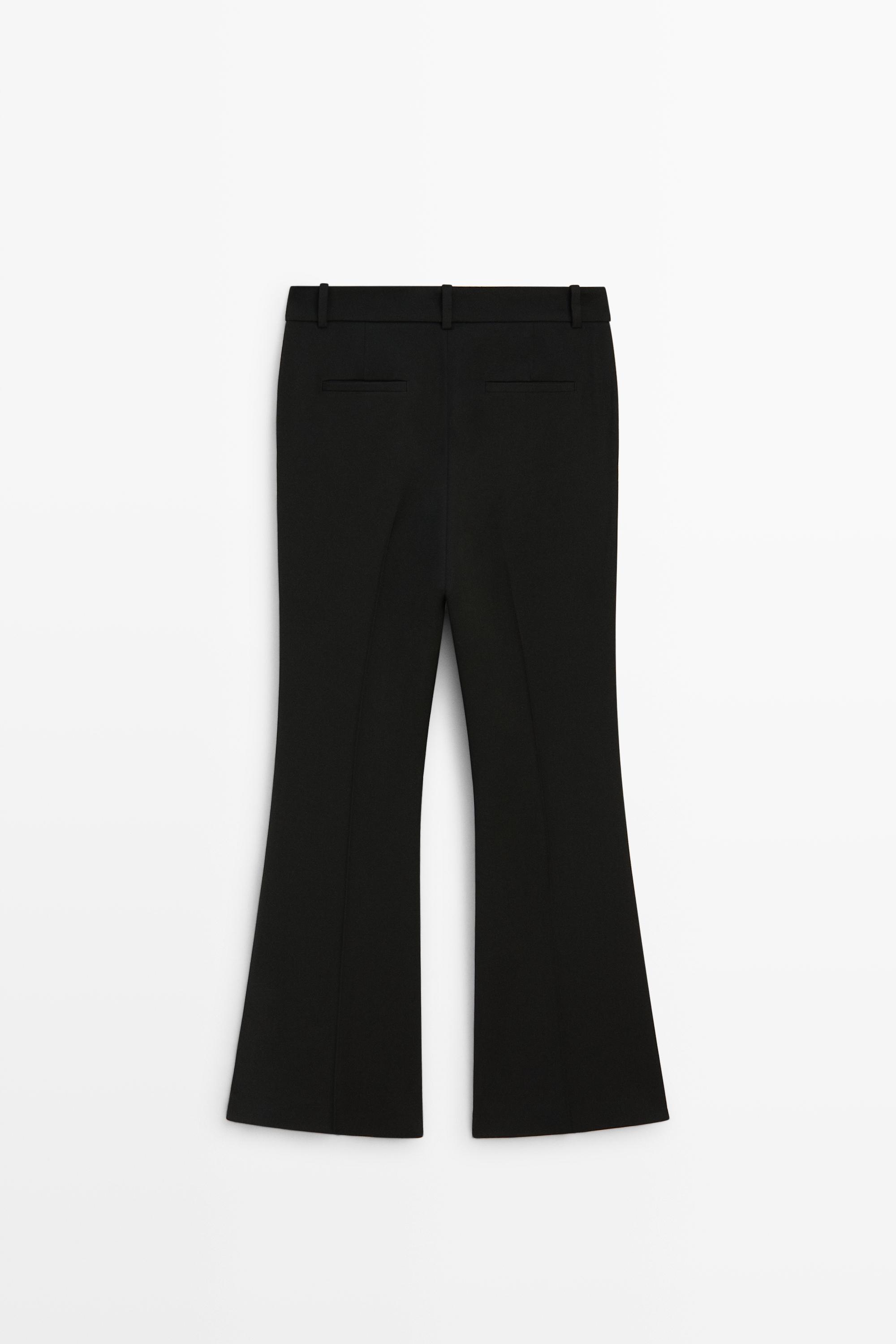 Stretch flare-fit wool-blend pants
