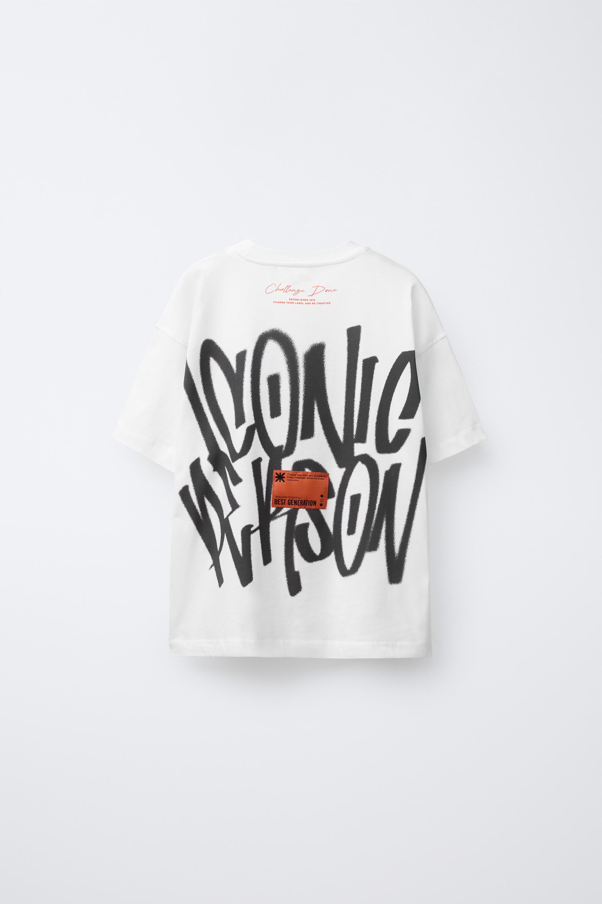 ★ドイツ発*ZARA*新作*グラフィティプリントTシャツ/WHITE★ グラフィティプリントTシャツ - オフホワイト | ZARA Japan / 日本