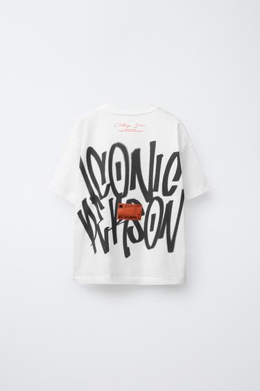 T-SHIRT À IMPRIMÉ GRAFFITI - Blanc de Zara - Image 1