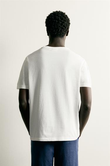 T-SHIRT RELAXED FIT LÉGER - Blanc de Zara - Image 2