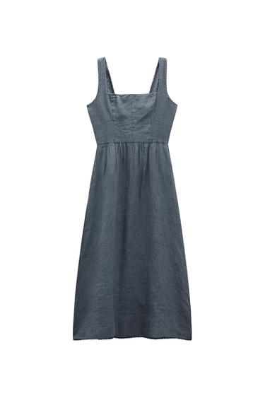 LINEN MIDI DRESS