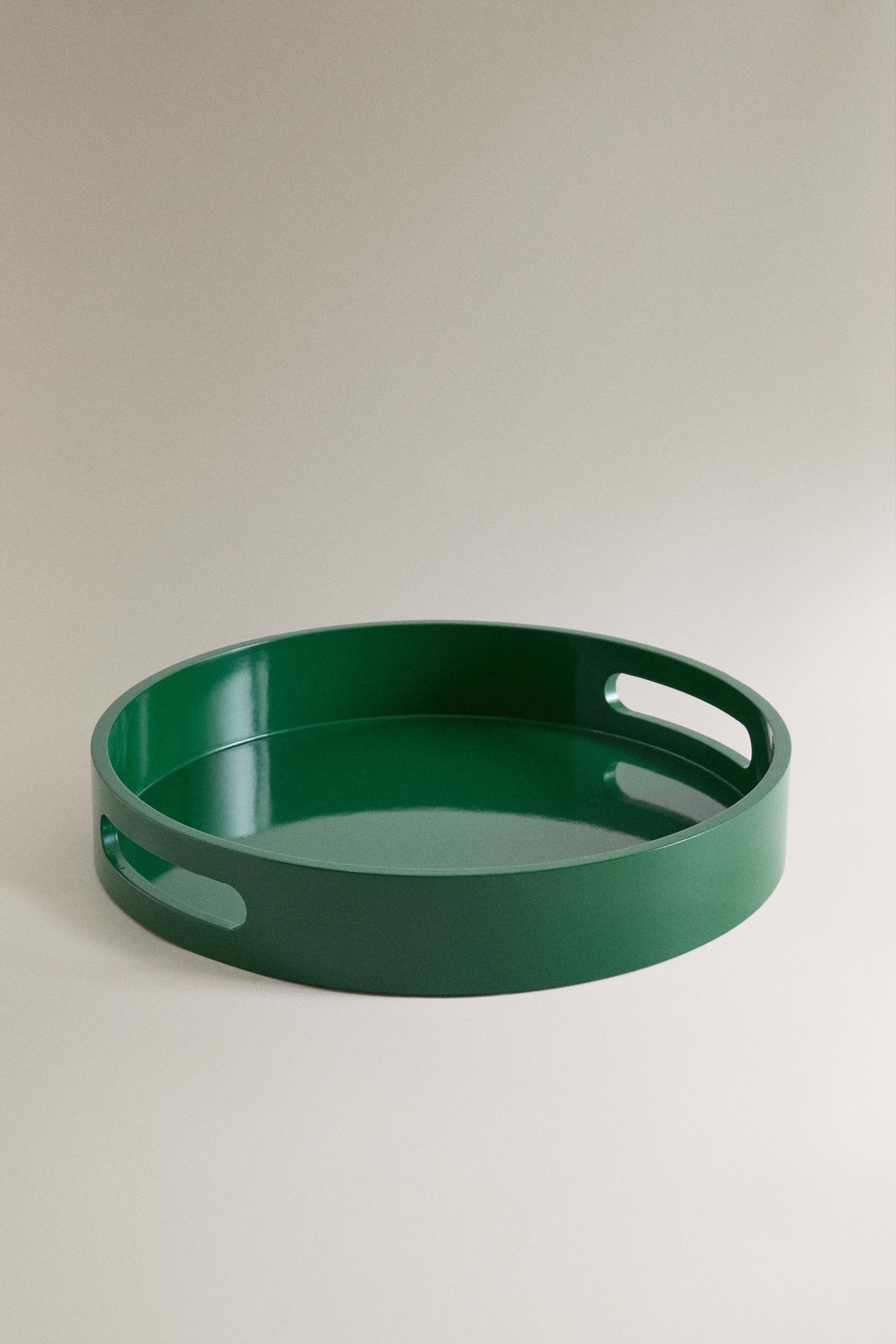 ROUND LACQUERED TRAY — Green