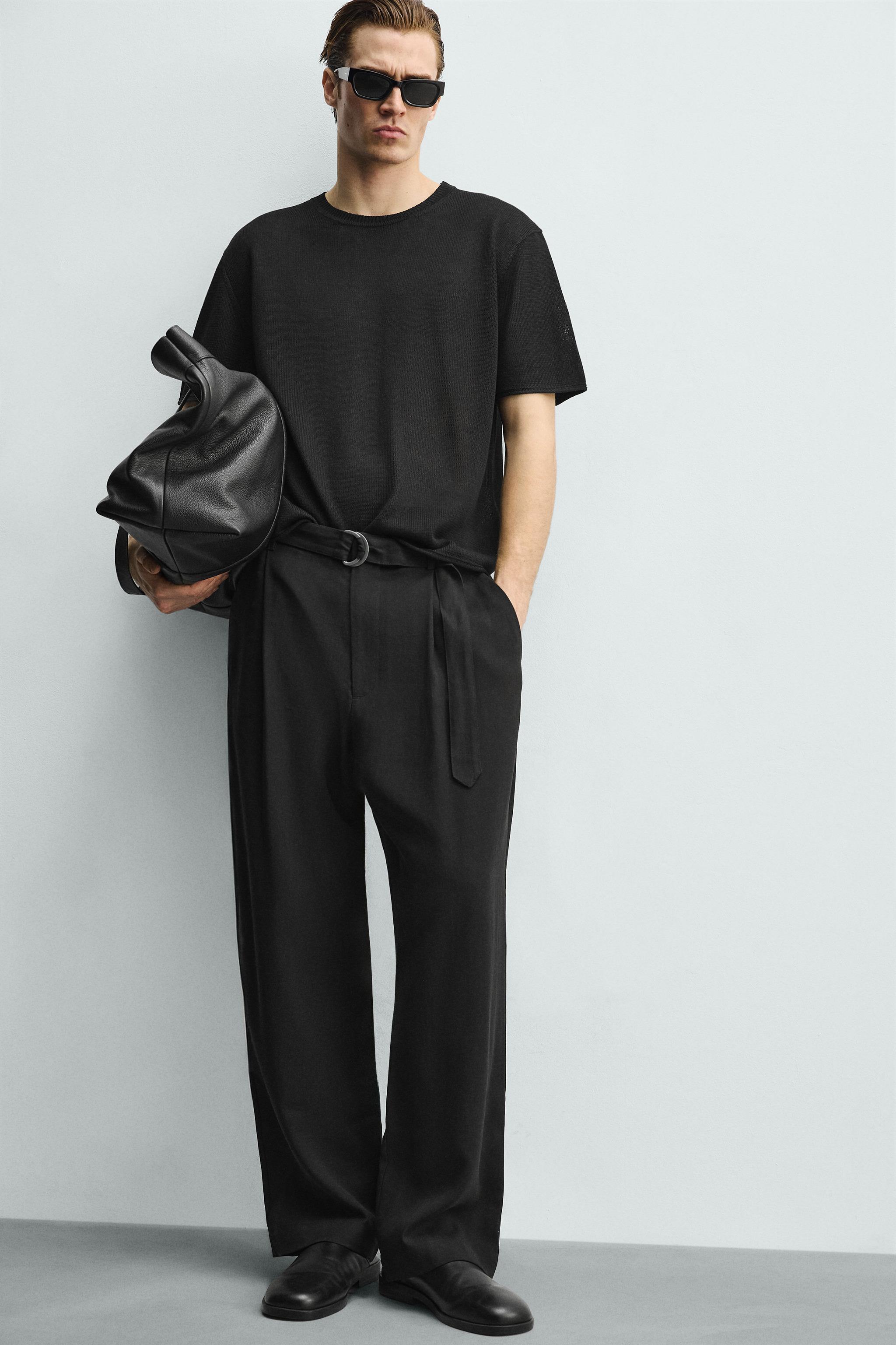 VISCOSE BLEND KNIT T-SHIRT